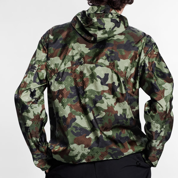 Louis Vuitton Virgil Abloh Monogram Camo Green Logo Anorak Windbreaker Jacket 48 - Picture 11 of 16